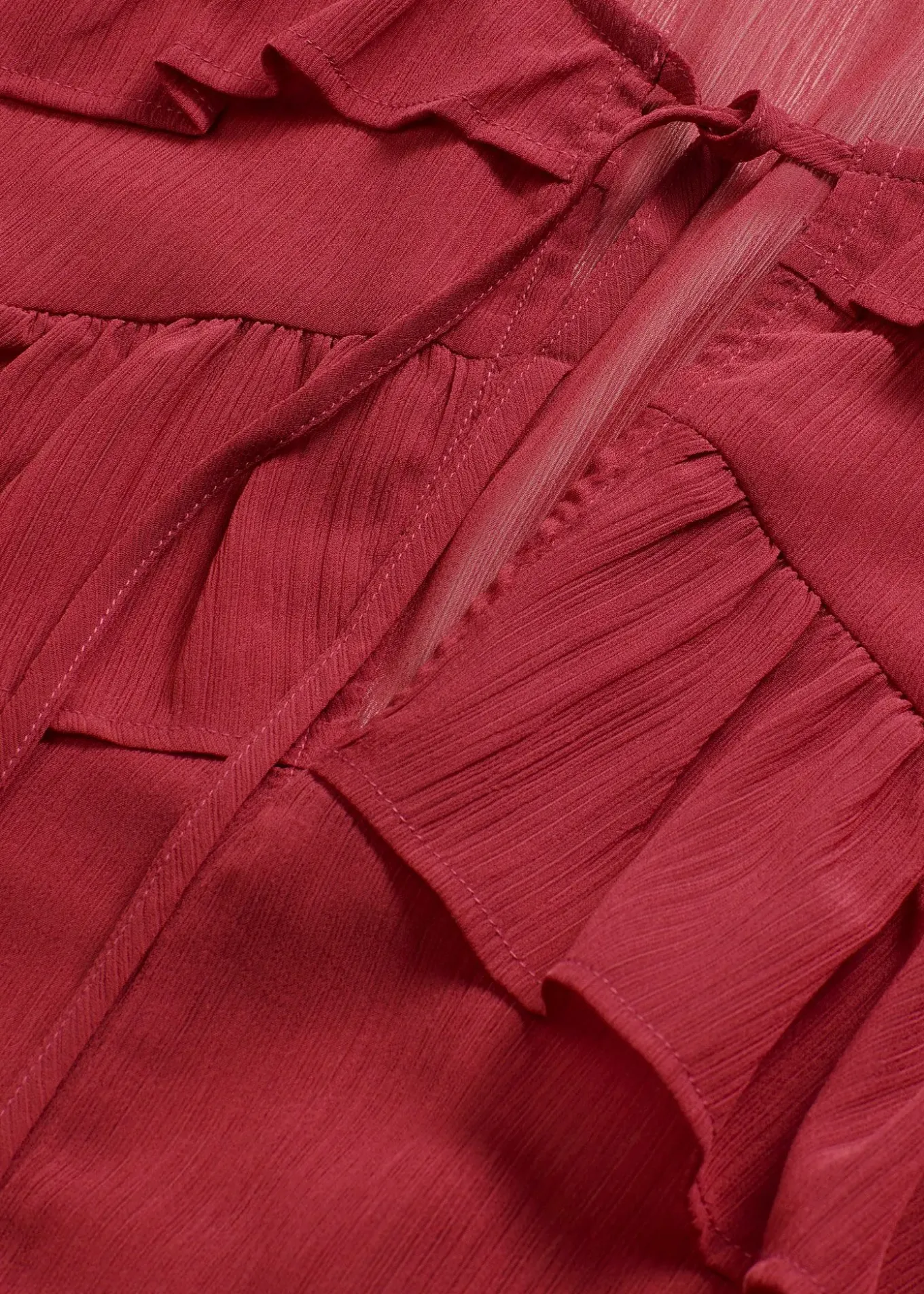 Blouse en crêpe à volants