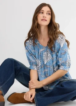 Blouse en fine viscose mélangée