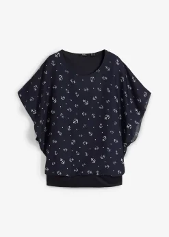 Blouse en georgette, manches courtes