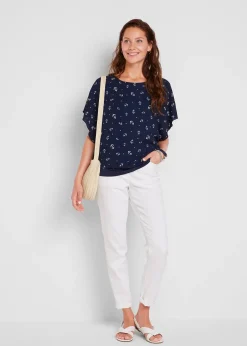 Blouse en georgette, manches courtes