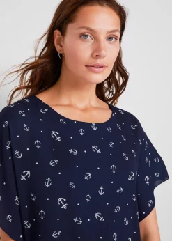 Blouse en georgette, manches courtes