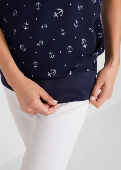 Blouse en georgette, manches courtes