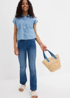 Blouse en jean, coton fluide