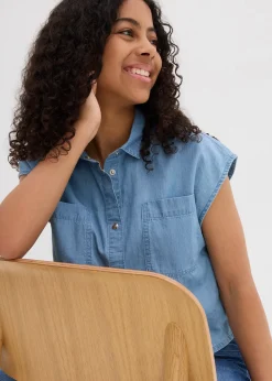 Blouse en jean, coton fluide