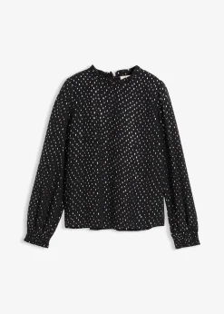 Blouse en mousseline à col volanté