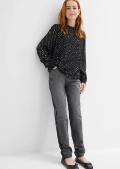 Blouse en mousseline à col volanté