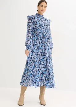 Blouse en mousseline à col montant