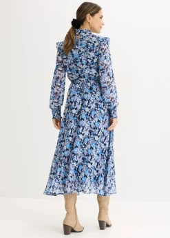 Blouse en mousseline à col montant