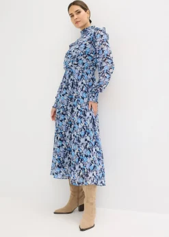 Blouse en mousseline à col montant