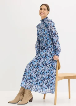 Blouse en mousseline à col montant