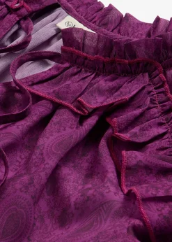 Blouse en mousseline à volants