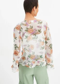 Blouse en mousseline à volants