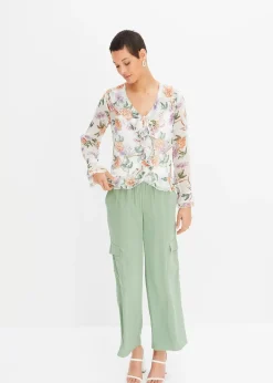 Blouse en mousseline à volants