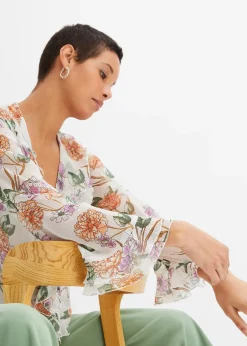 Blouse en mousseline à volants