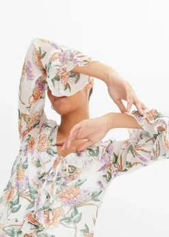 Blouse en mousseline à volants