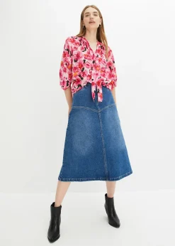 Blouse en mousseline avec lavallière