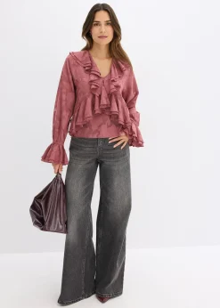 Blouse en mousseline légèrement transparente