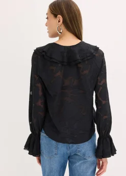 Blouse en mousseline légèrement transparente