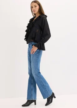 Blouse en mousseline légèrement transparente