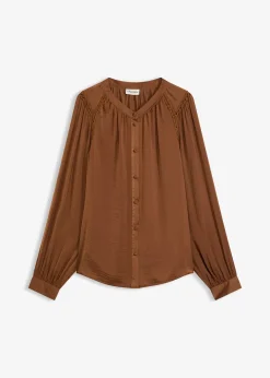 Blouse en satin avec galons en dentelle