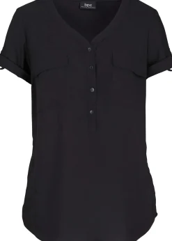 Blouse en viscose à manches courtes