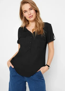 Blouse en viscose à manches courtes