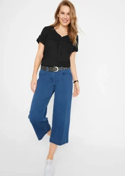 Blouse en viscose à manches courtes