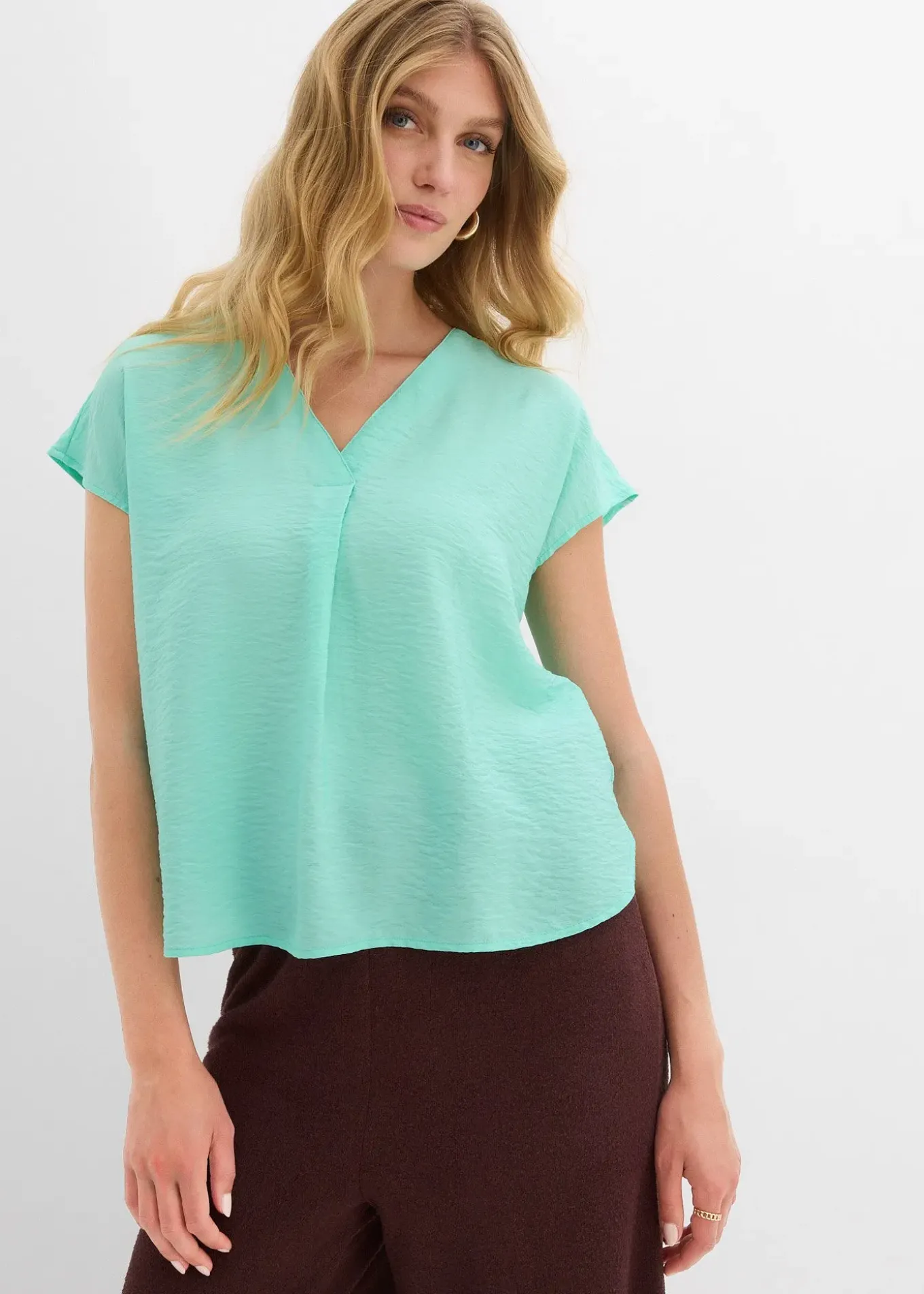 Blouse fluide en viscose mélangée