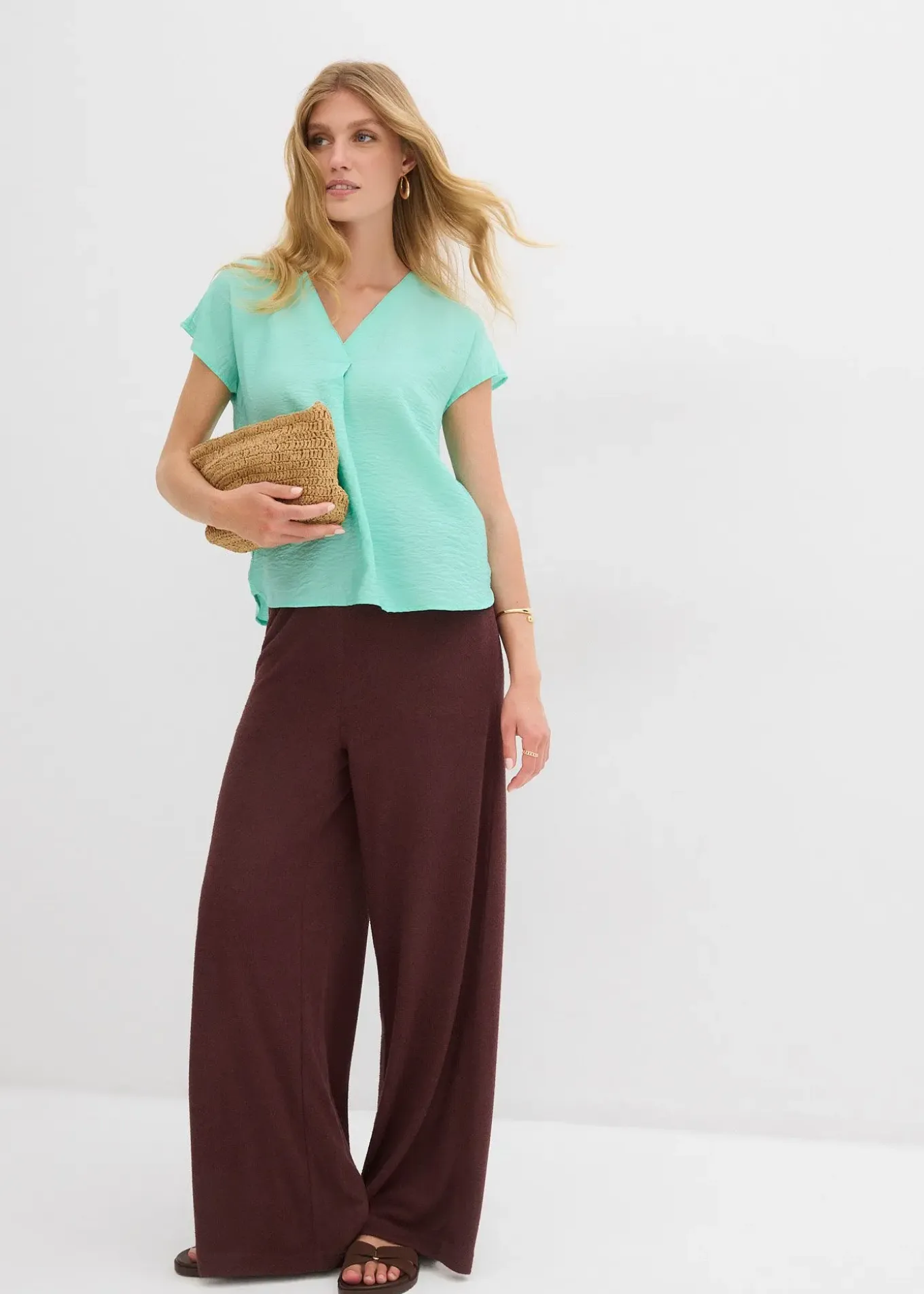 Blouse fluide en viscose mélangée