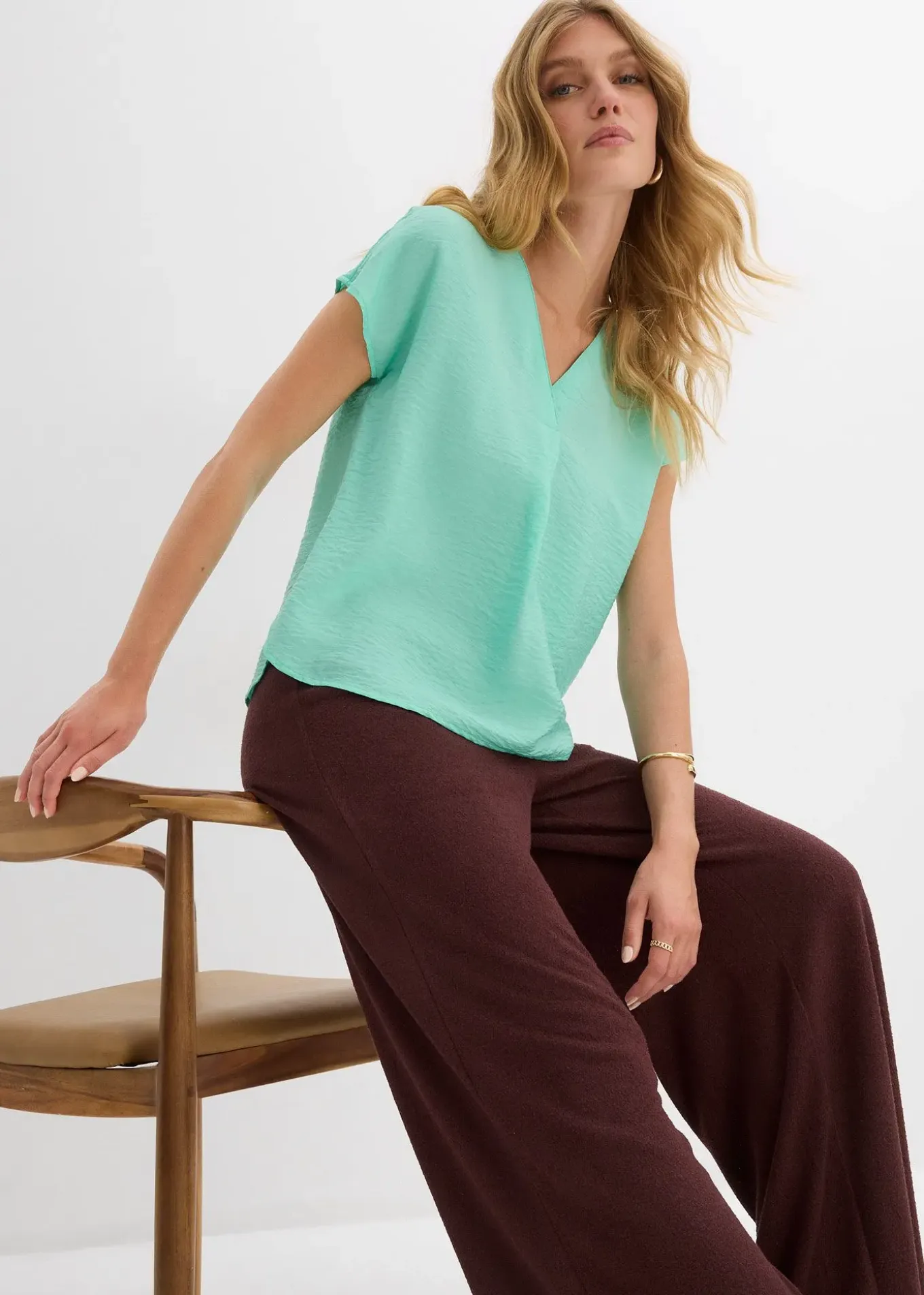 Blouse fluide en viscose mélangée