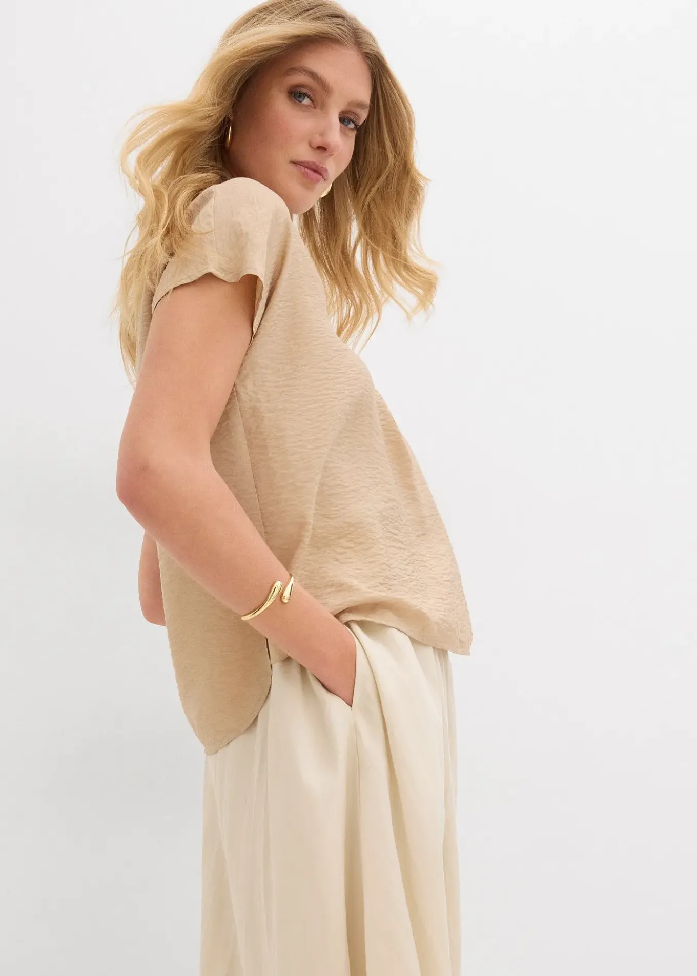 Blouse fluide en viscose mélangée