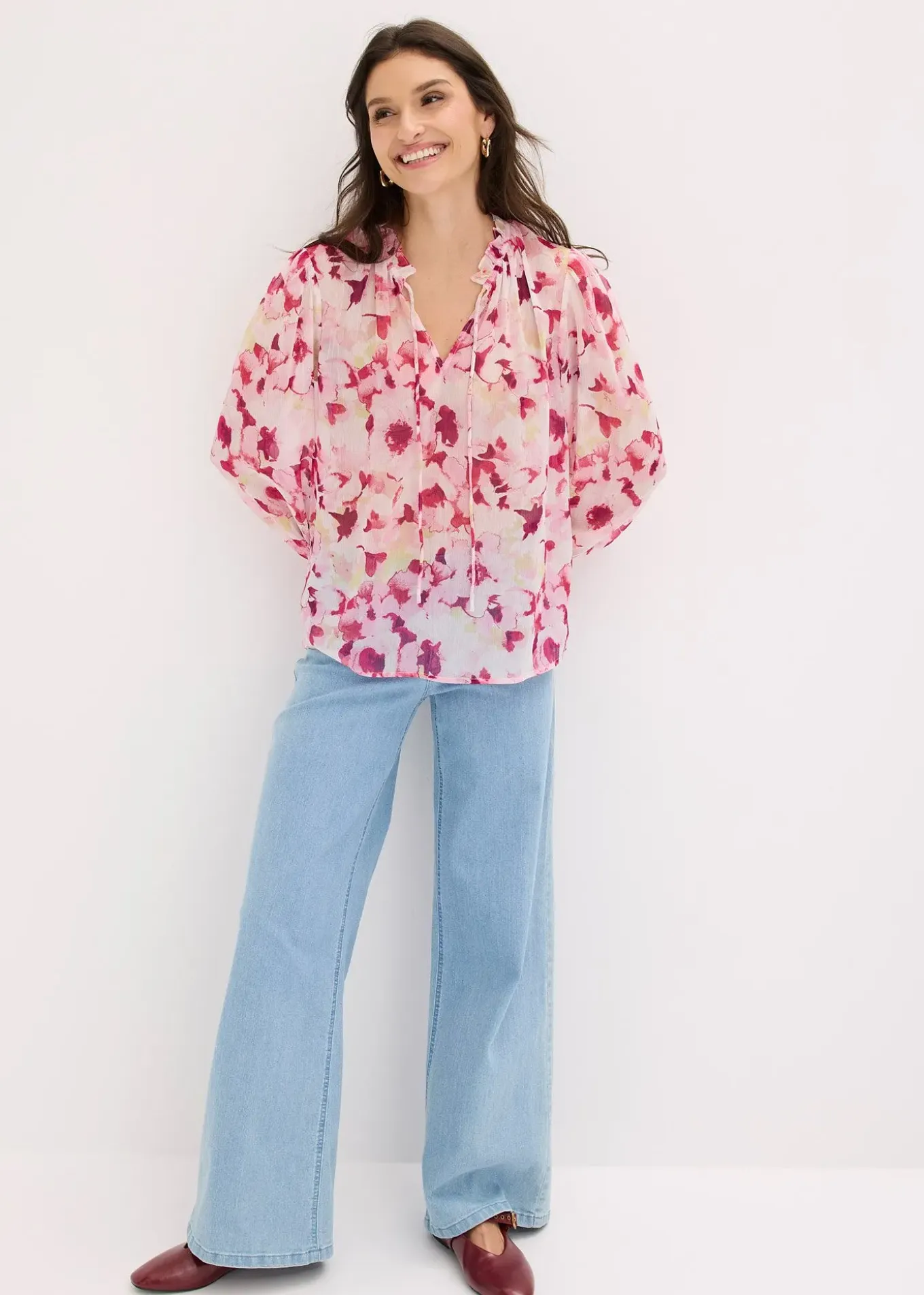 Blouse imprimée en mousseline