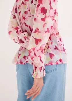 Blouse imprimée en mousseline