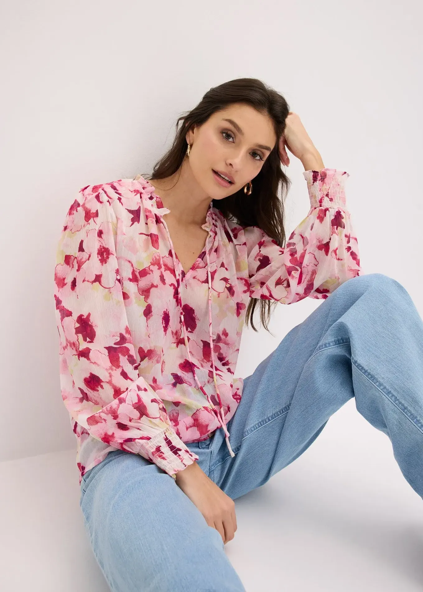 Blouse imprimée en mousseline