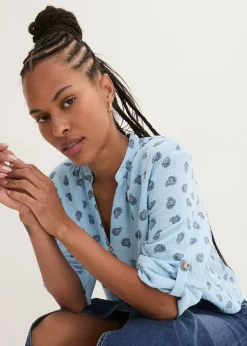 Blouse légère et oversize en gaze de coton