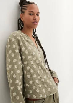 Blouse légère et oversize en gaze de coton