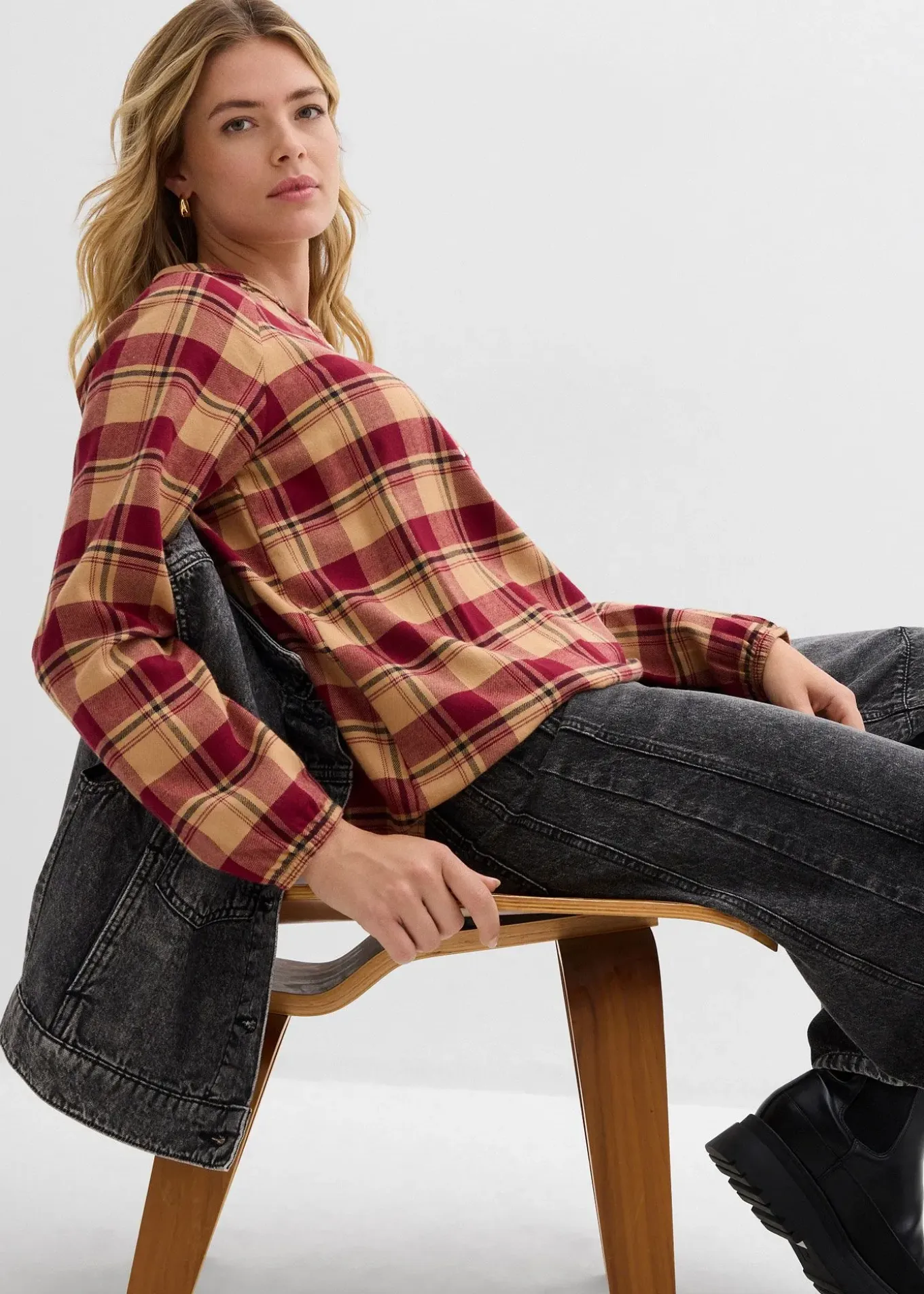 Blouse longue en flanelle