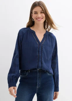 Blouse longue en gaze de coton légère