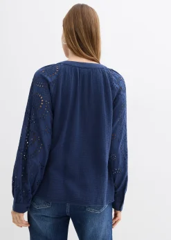 Blouse longue en gaze de coton légère