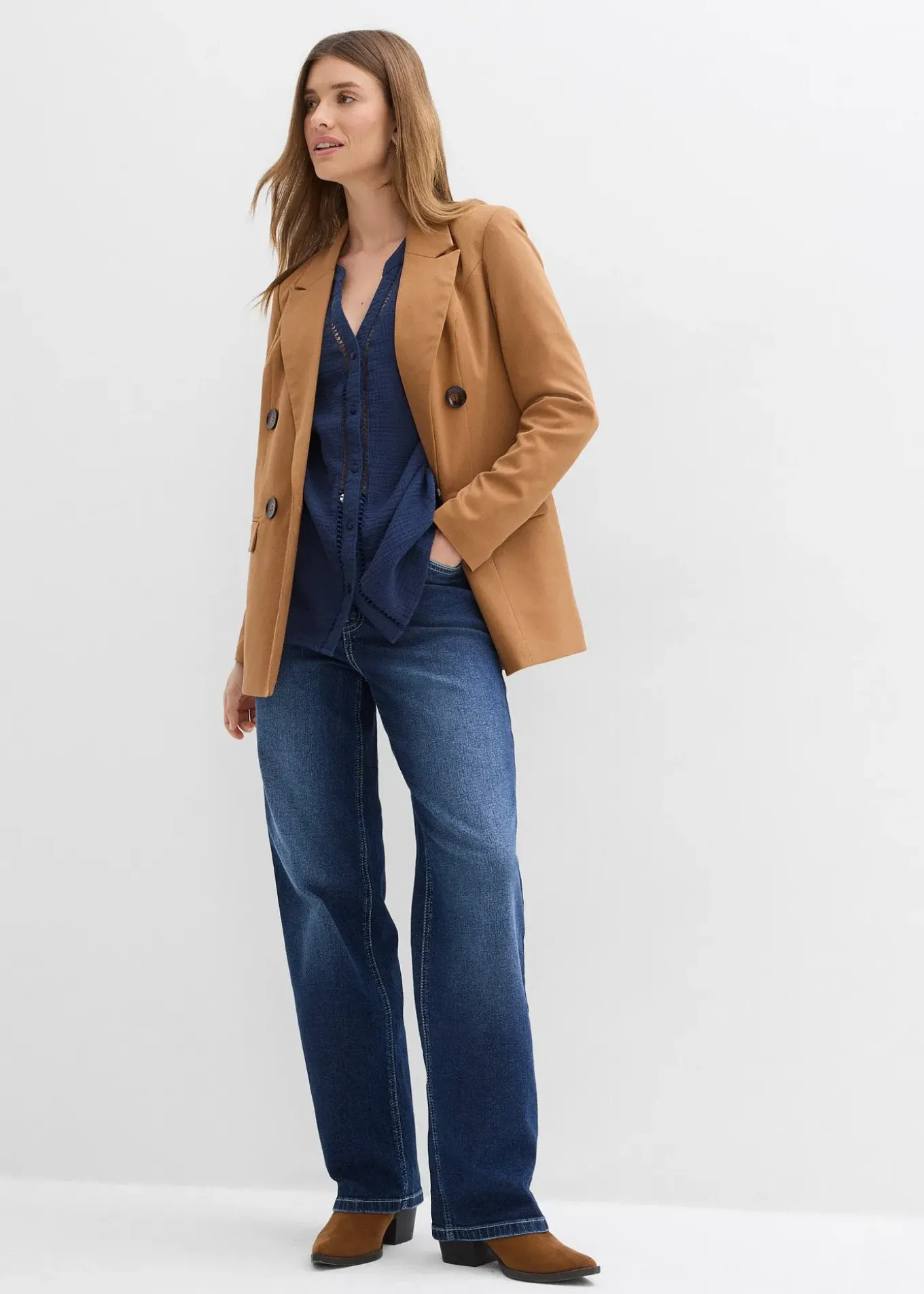 Blouse longue en gaze de coton légère