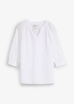 Blouse longue en gaze de coton légère