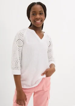 Blouse longue en gaze de coton légère