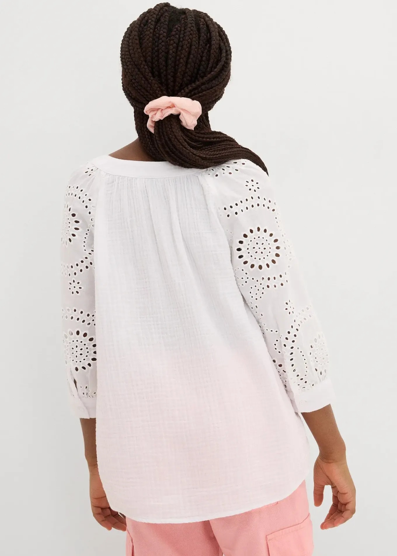 Blouse longue en gaze de coton légère