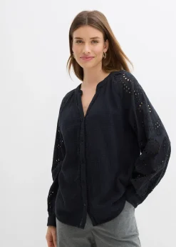 Blouse longue en gaze de coton légère