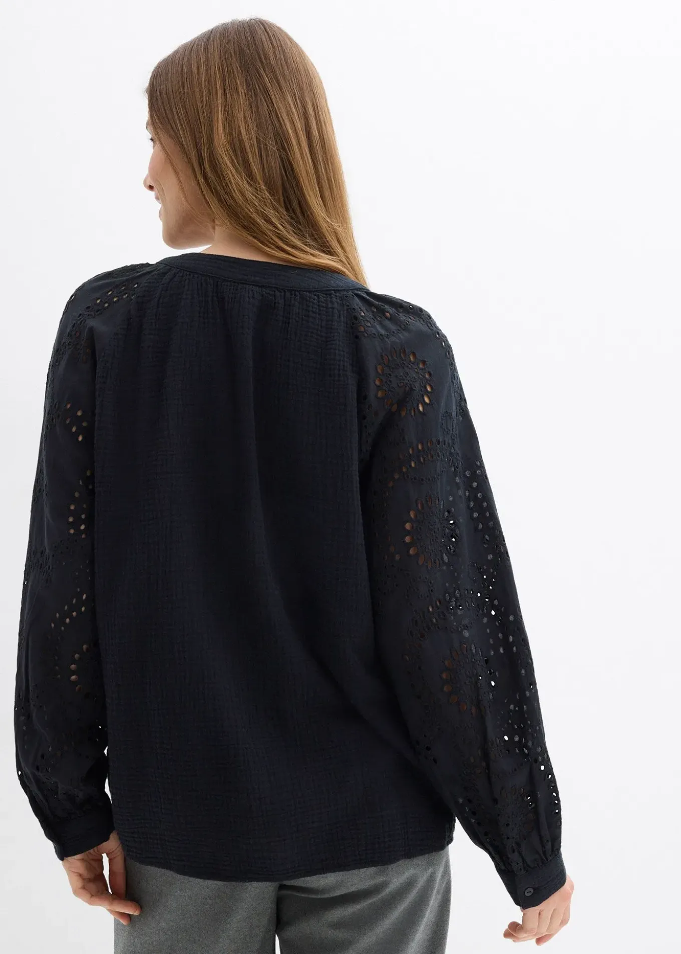 Blouse longue en gaze de coton légère