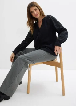 Blouse longue en gaze de coton légère