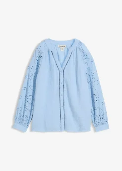 Blouse longue en gaze de coton légère