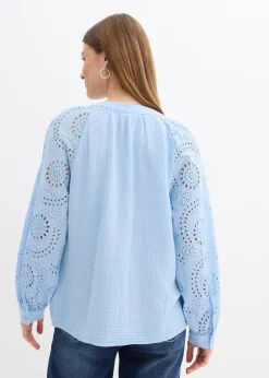 Blouse longue en gaze de coton légère
