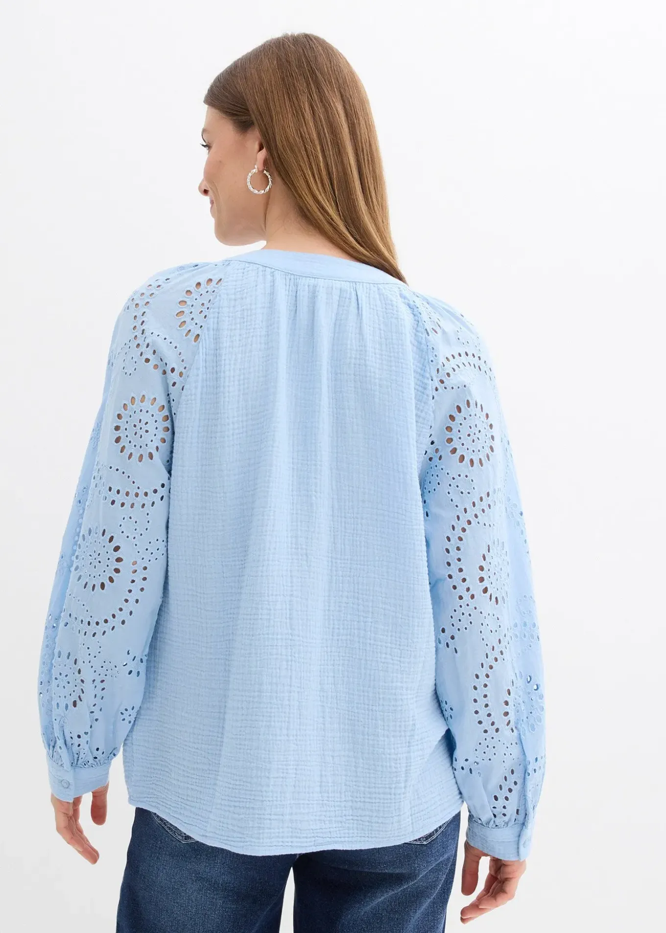 Blouse longue en gaze de coton légère