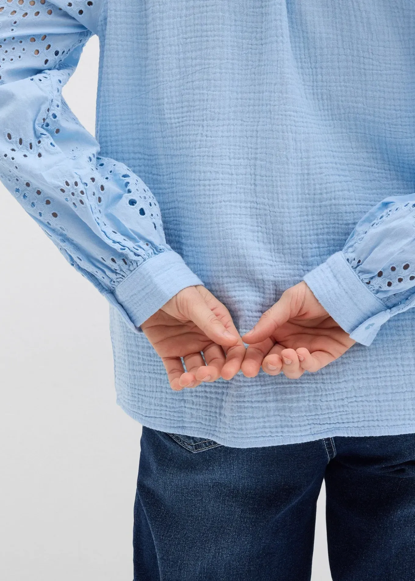 Blouse longue en gaze de coton légère